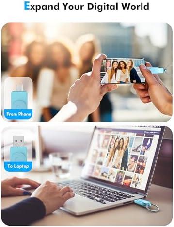 MOSDART 256 GB USB 3.1 Dual Flash Drive – Lightning-Fast Data Transfer for i Phone 15/16, Android, i Pad & Mac Book – Versatile USB-C & A Compatibility – Portable Keychain Design with LED Status Indicator