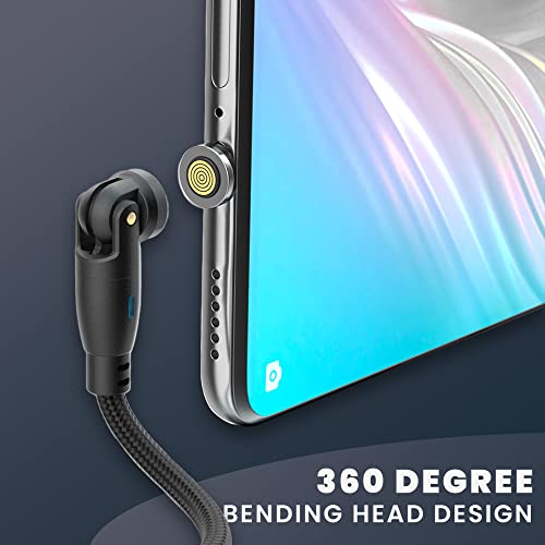 Ultra-Fast 360 PRO 100 W Magnetic USB C Phone Charger (2-Pack) – 6-in-1 Versatile Charging Cable for i-Products, Type-C & Micro USB – Durable, Compact, and Reliable Charging Solution in Onyx Black