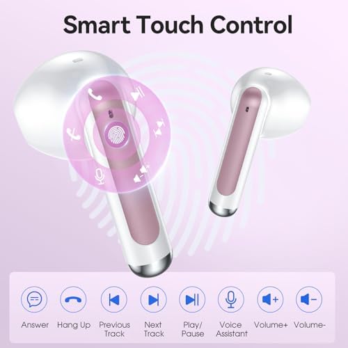 Revolutionary Wireless Earbuds with Advanced Bluetooth 5.3 – 50 Hours of Uninterrupted Playtime, Enhanced ENC Noise Cancelling Microphones for Superior Call Clarity, LED Battery Indicator, Sport-Optimized Design for Phones, Tablets, and Laptops – Elegant White Finish for Comfort & Performance Excellence