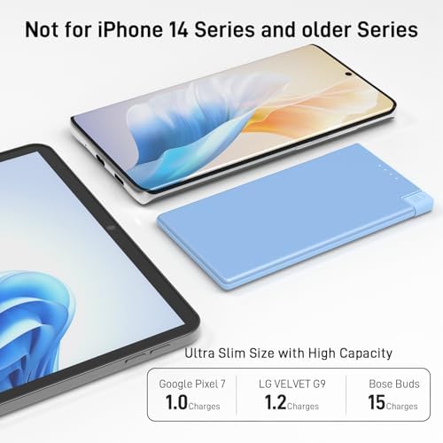 Auskang Slim Power Bank – 5000 m Ah USB-C Portable Charger with Built-in Cable, Airplane Safe Thin Battery Pack for i Phone 16, 15, Samsung, Google Pixel & Android Devices – Ultimate Travel Power Solution for Fast Charging and Enhanced Compatibility