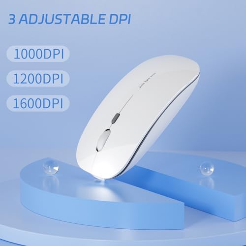 Uciefy Q5 Slim Rose Gold Wireless Mouse – Portable Optical Rechargeable Design with Silent Click, USB Receiver & Type C Adapter for Effortless PC, Laptop & Desktop Compatibility – Elevate Your Workspace with Style & Precision