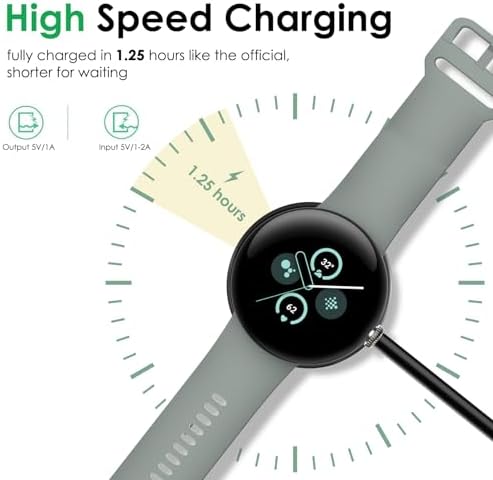 Ultimate Dual-Pack USB-C Fast Charger for Google Pixel Watch 3/2 & Fitbit Series – 3.3 Ft Portable Charging Cables with USB Adapter – Enhanced Durability & Rapid Charging for Smartwatch Users – Ideal for Home, Office, and Travel Convenience