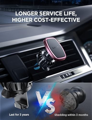 LISEN Dual Pack Magnetic Phone Holder for Car Vent – Military-Grade 6 Magnet System for Ultimate Stability, Compatible with i Phone 16/15/14/13 Pro Max Plus and Samsung S25 – Effortless Installation and Universal Fit for All Vehicles