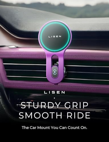 LISEN 15 W Mag Safe Car Mount Charger – Ultra-Fast Magnetic Wireless Phone Holder for i Phone 12-16 & Samsung Devices – Secure Vent Installation, Effortless Navigation & Sleek Design for Modern Drivers – Essential Fast Charging Accessory for On-the-Go Lifestyles