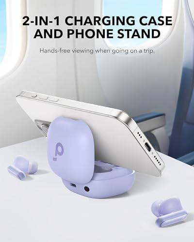 Anker Soundcore P40 i Wireless Earbuds – Adaptive Noise Cancelling with Heavy Bass, 60-Hour Playtime, IPX5 Waterproof, Bluetooth 5.3 for Effortless Connectivity, Dual Purpose Charging Case and Phone Stand, Ideal for Active Lifestyles and Daily Commutes