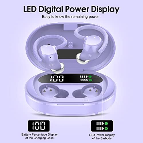 Rose Gold Bluetooth 5.3 Wireless Earbuds – Experience Premium Hi-Fi Stereo Sound with 30 Hours Playtime, Secure In-Ear Hooks for Active Lifestyles, and Dual LED Battery Indicator – Ideal for Sports, Hands-Free Calls, and Fast Type-C Charging – Upgrade Your Sound Journey Now!