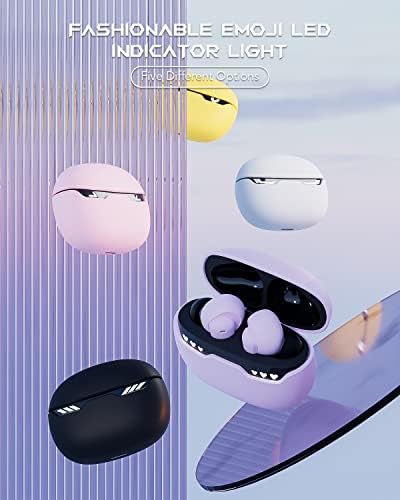 Black Shark Purple Wireless Earbuds with Emoji LED, Ultimate Gaming & Music Experience, Featuring 45 ms Ultra-Low Latency, Bluetooth 5.1 Connectivity, 24 Hours Playtime, IPX5 Waterproof Durability for Active Lifestyles
