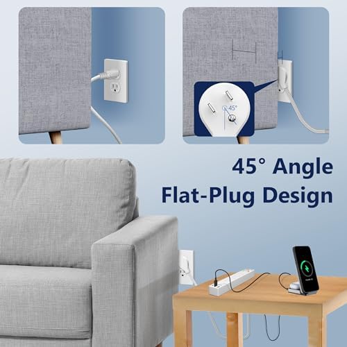 LIDER Ultra-Thin Flat-Face Outlet Extender with 3 Receptacles – Space-Saving Power Strip with 3 ft Cord, ETL-Listed for Safety, Sleek White Design for Modern Interiors – Perfect Solution for Enhanced Device Charging and Versatile Placement