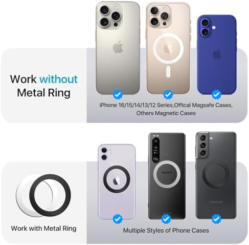 Magnetic Wireless Car Charger & Holder for i Phone 16/15/14/13/12 & Qi-Enabled Android – Stellar 360° Rotation, Fast Type C Power, Secure Magnetic Grip, Effortless Navigation & Connectivity, Sleek Black Design for Ultimate Convenience