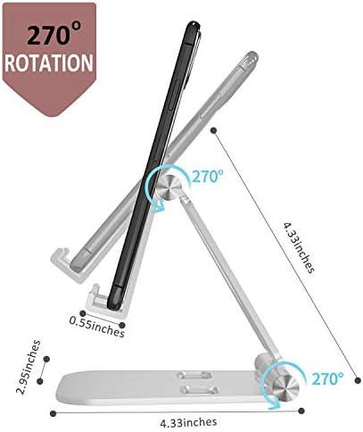 Fully Foldable Cell Phone Stand Holder for Desk Adjustable iPhone Stand Aluminum Compatible with 4″-10″ Phone/Kindle/Tablet/iPad/iPhone – Rose Gold + Spearmint Green – Enhanced Compatibility and Speed