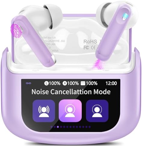 Thunelec Star Sand Purple Wireless Earbuds – Premium Bluetooth 5.4 Headphones with 48-Hour Battery, Advanced ANC/ENC Noise Cancellation, IPX7 Waterproof Protection, Touch Control, and Customizable EQ Modes for Ultimate Sound Experience in Any Environment