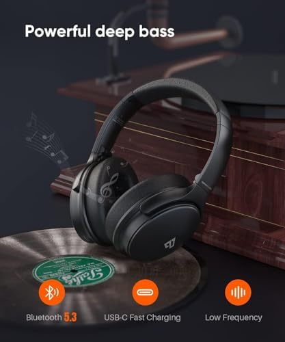 Unleash Your Audio Potential with INFURTURE Wireless Over-Ear Headphones – Advanced Active Noise Cancelling, Deep Bass Bluetooth Sound, 90-Hour Battery Life, Ultra-Low Latency for Gaming, and Luxurious Memory Foam for Ultimate Comfort and Extended Listening Sessions