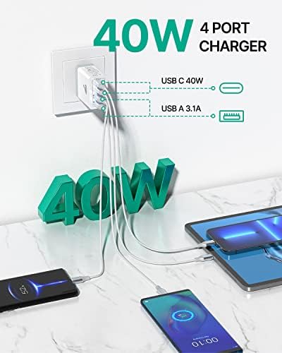 Aiminu 40 W 4-Port USB C Wall Charger Block 3-Pack – Efficient PD Fast Charging Solution for i Phone 15/14/13/12/11/Pro Max, i Pad & Android Devices – Ideal for Home, Travel, and Multi-Device Power Needs