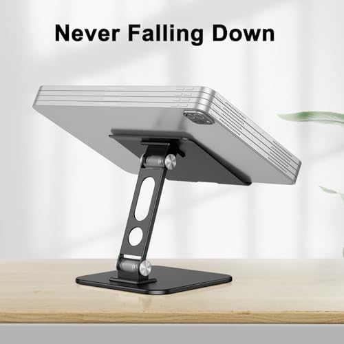 Premium OMOTON Adjustable Tablet Stand – Heavy-Duty Portable Holder for i Pad Pro/Air/Mini & Surface Pro (4.7″ to 15.6″) – Ergonomic, Sturdy Design for Enhanced Viewing Comfort and Travel Convenience