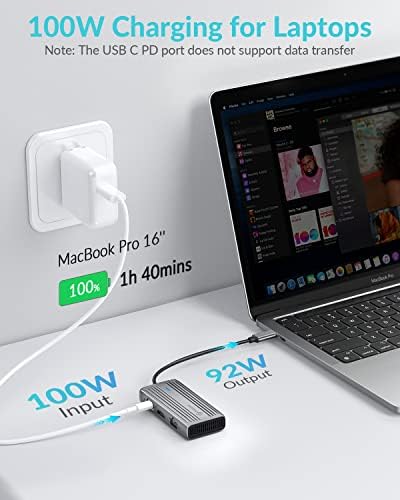 Maximize Your Productivity with the PHIXERO 8-in-1 USB C Adapter: High-Speed 5 Gbps USB 3.0 Hub, 4 K@60 Hz HDMI Output, 1 Gbps Ethernet, 100 W PD Charging, SD/TF Card Reader – Perfect for Mac Book Pro, Air, Surface & More in Sleek Gray Design