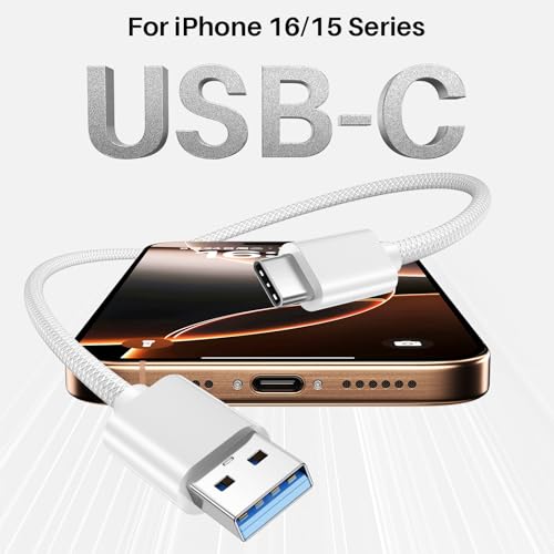 Compact 6-Inch USB A to USB C 3.1 Cable – 2-Pack for High-Speed 10 Gbps Data Transfer & Fast Charging | Perfectly Compatible with i Phone 15, Mac Book Pro, i Pad Pro, Samsung Galaxy S24, and Google Pixel | Ideal for Travel & Clutter-Free Connectivity | Durable Design for Everyday Use