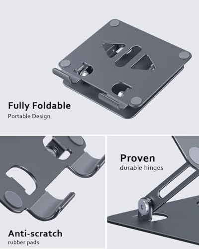 Versatile Adjustable Aluminum Tablet Stand Holder – Foldable and Lightweight Desktop Mount for i Pad Pro 12.9, i Pad Air, Mini, Samsung Galaxy Tabs, and Kindle Fire (4-12 inch) – Enhanced Stability and Comfort for Optimal Viewing Experience in Purple