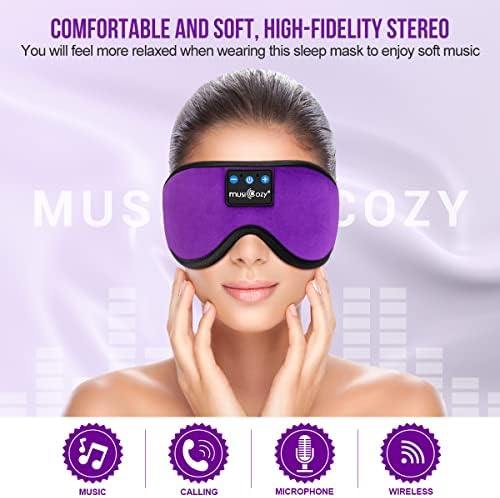 Ultimate Bluetooth Sleep Mask with Built-In Headphones – Perfect for Side Sleepers Seeking Uninterrupted Relaxation – Advanced Wireless Eye Cover for Enhanced Sleep Quality – Soft, Breathable Fabric for All-Night Comfort – Rechargeable Battery for Extended Playback – Ideal Travel Companion for Music Lovers and Restful Sleep