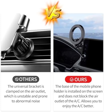 Maser Weller 360° Rotating Car Phone Holder for Honda Civic 2022-2025 – Mag Safe Compatible Mount for 7/9-inch Screens, Secure Clip Design that Preserves Air Vent Functionality and Enhances Driving Safety