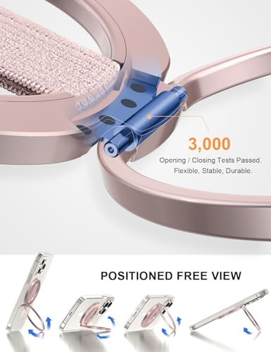 EWA Mag One Ultra Phone Grip Stand – Advanced Elastic Finger Loop & Magnetic Kickstand Holder for i Phone 16, 15, 14, 13 Pro/Max/Plus – Optimal Hands-Free Viewing & Superior Grip Stability – Sleek Black Design for Everyday Convenience