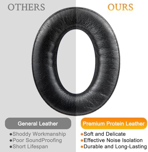 SOULWIT Luxury Earpads for Parrot Zik 1.0 Wireless Headphones – Premium Black Ear Cushions with Soft Protein Leather & High-Density Memory Foam for Ultimate Comfort and Enhanced Sound Isolation – Hassle-Free Replacement for Superior Audio Performance