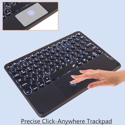 Compact Bluetooth Keyboard for On-the-Go Typing | Rechargeable 10-Inch Wireless Keyboard for Android, i OS & Windows Devices | Sleek, Lightweight Design for Effortless Portability | Perfect for Tablets & Smartphones | Enhance Your Mobile Productivity with Quiet Typing Experience