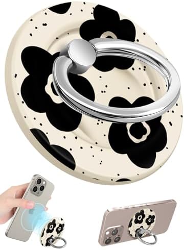 Tycamp Vintage Floral Magnetic Phone Grip – Chic Mag Safe-Compatible Ring Holder for i Phone 16/15/14/13/12 Series – Adorable & Practical Phone Stand for Women and Girls – Superior Grip for Safe Handling & Effortless Selfie Capture
