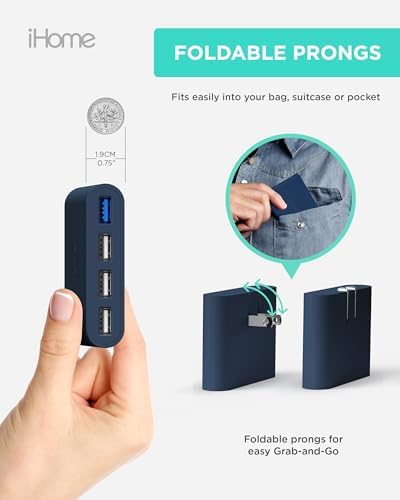 i Home 2-Port USB Wall Charger – Compact Dual Port AC Adapter for Rapid Device Charging – Flat Design for Travel & Home Use – Enhanced Compatibility with Smartphones & Tablets – Safe, High-Speed Charging Solution