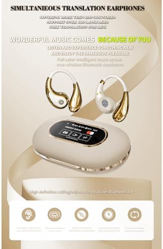 Revolutionize Your Communication with AI-Powered Translation Earbuds – Effortless Multilingual Conversations, Smart Touch Controls, and Open Ear Design for Enhanced Awareness – Perfect for Travelers and Professionals with All-Day Comfort and Extended Battery Life for Seamless Music, Calls, and Real-Time Language Translation.