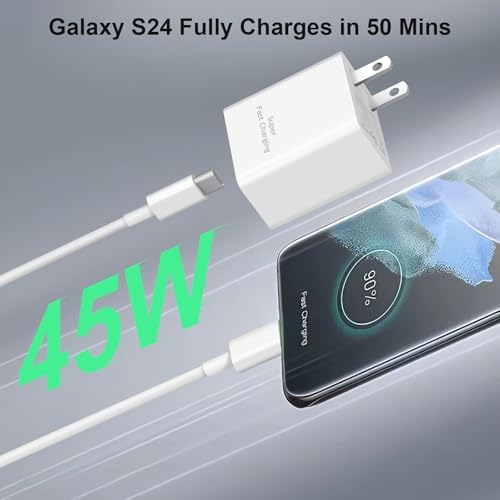 Experience Unmatched Charging Power with the 45 W USB-C Fast Charger & 10 FT Cable – Perfect for i Phone 16/15 and Samsung Galaxy Devices, Offering Superior Durability and Universal Compatibility for All Your Charging Needs.