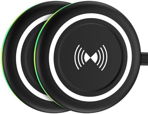 HOOTEK 15 W Fast Wireless Charger Pad – Universal Compatibility for Moto Edge, Samsung Galaxy S Series, and i Phone 16/15 Pro Max – Enhanced Safety Features, Non-Slip Design, and Multi-Protection Charging Station for Speedy Device Power-Up – Ideal for Qi-Enabled Phones and Earbuds