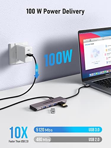 Enhance Your Workflow with Lemorele 9-in-1 USB C Hub Multiport Adapter – Gigabit Ethernet, 100 W PD Fast Charging, 4 K HDMI Output, 3 USB 2.0 Ports, 5 Gbps USB C Data Transfer, SD/TF Card Reader – Perfect Docking Station for Mac Book, Lenovo, HP & Dell Laptops