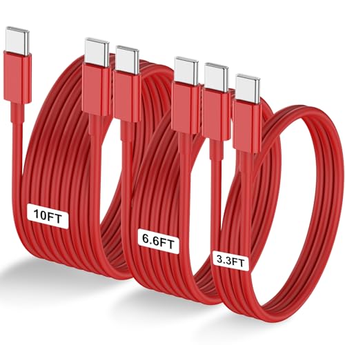 Enhance Charging Versatility with 3-Pack Black USB C to USB C Cables – Optimal Lengths of 3.3 FT, 6.6 FT, and 10 FT for High-Speed 60 W Power Delivery, Seamlessly Compatible with i Phone 16, Galaxy S24, i Pad Pro, and Mac Book Pro, Durable Anti-Tangle Design Perfect for Home and Travel Charging Solutions
