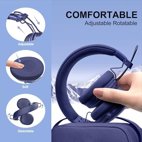 Premium Bluetooth On-Ear Headphones with Active Noise Cancellation: Exceptional Hi-Res Audio Experience, Up to 55 Hours Battery Life, Ultra-Lightweight Comfort, Foldable Design for Effortless Travel, Enhanced Device Compatibility for Home and Office, Elegant White Aesthetic