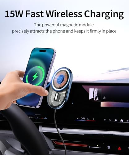 Wireless Charging car Phone Holder for BMW X3 2018-2021/BMW X4 2019-2021 Accessories 10.25/10.3-inch Screen Fixed Clip,360° Rotation car Phone Mount Compatible with MagSafe – Enhanced Compatibility and Speed