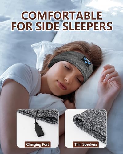 Transform Your Sleep and Workouts with Voerou Bluetooth Sleep Headband Headphones – Comfort-Driven Design, Superior HD Sound, Perfect for Insomnia Relief, Yoga, and Travel, Adjustable Fit with Long-Lasting Battery Life for Seamless Audio Enjoyment