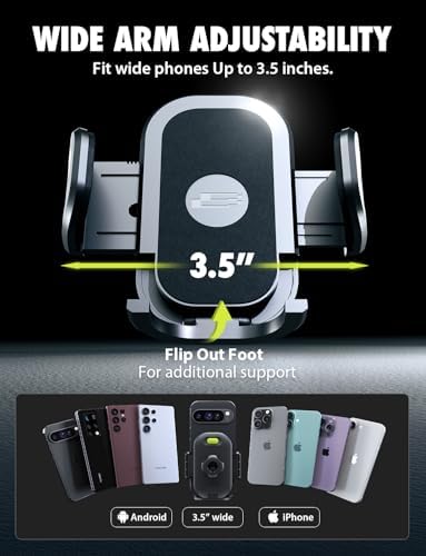 Ultimate Bracketron Car Phone Holder – Versatile Trip Grip Mount for Dashboard & Air Vent with 360-Degree Rotation, One-Handed Release for i Phone, Samsung & Android – Secure, Stylish, and Convenient Driving Companion