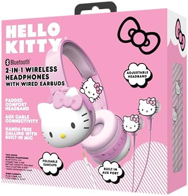 Unleash Your Style with Kuromi-Inspired Hello Kitty Bluetooth Headphones – Versatile 2-in-1 Over-Ear Design with AUX Functionality for Unmatched Audio Clarity – Adjustable Headband for Personalized Comfort – Perfect for Fashion-Forward Listeners on the Go – Integrated Microphone for Effortless Hands-Free Calling and Music Control – Compact and Foldable for Easy Travel and Storage – Elevate Your Everyday Sound Experience with Adorable Design and Premium Performance.