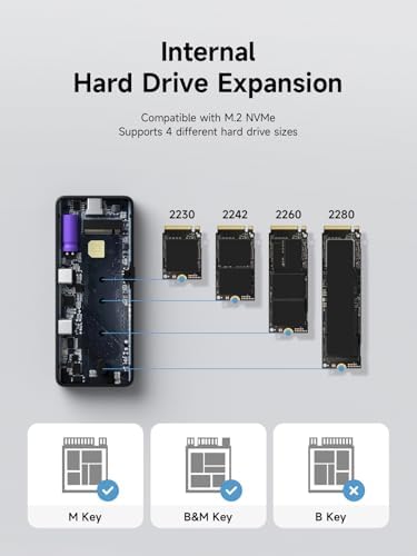 Hagibis M.2 NVMe SSD Enclosure – Ultra-Fast USB-C 3.2 Gen2 Adapter with Write Protection, 100 W PD Support for i Phone 16/15 Pro Max & Mac Book Pro – Sleek, Portable Design for Secure Data Transfers and Enhanced Storage Solutions