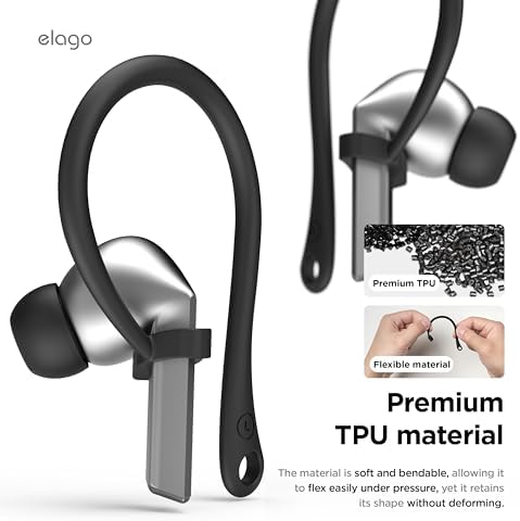 Ergonomic Anti-Slip Ear Hooks for Samsung Galaxy Buds 3 & 3 Pro – elago’s Premium Comfort Enhancements for Secure Audio Enjoyment (White)