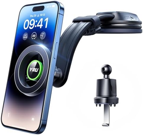 Revolutionize Your Driving Experience with the 2025 Ultra Strong Vacuum Magnetic Car Phone Holder – 360° Rotatable Mount for Mag Safe & All Smartphones, Unmatched Stability & Sleek Design for Dashboard, Windshield, or Vent Use, Ideal for i Phone 16 Pro Max, 15, 14 & Android Devices – Effortless Installation with Supreme Suction Power