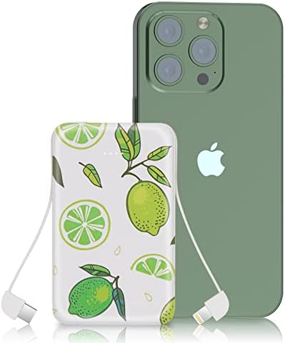 Ultra-Slim 6000 m Ah Portable Charger with Built-in Cables – Lightweight Fast Charging Power Bank for i Phone, Samsung, and Android Devices – Perfect Travel Companion for On-the-Go Power Solutions