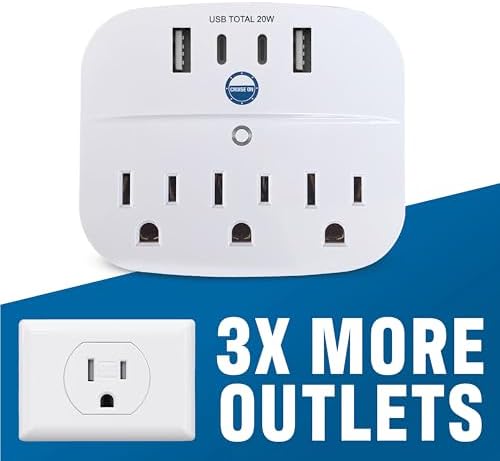 Ultimate Cruise Power Strip with 3.3 ft Extension Cord & Fast Charging USB Ports – Non-Surge Design for Seamless Connectivity on Carnival, Princess & Major Cruise Lines (2025/2026) – Essential Travel Accessory for All Devices