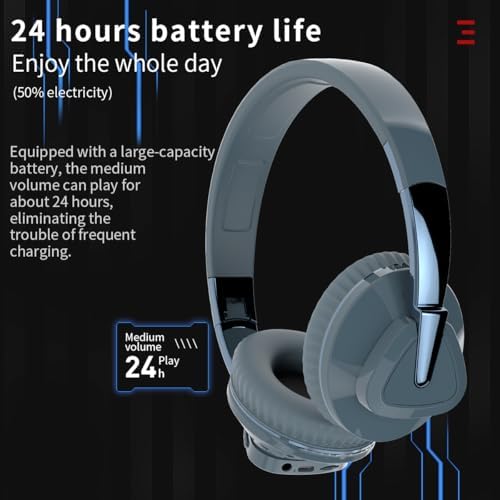 Revolutionary Wireless Bluetooth Over-Ear Headphones – V5.0 for Exceptional Lossless Audio, Ergonomic Comfort, 24-Hour Playtime, and HD Microphone for Clear Calls – Perfect for Gym, Gaming, and Mobile Use – Unmatched Sound Experience for Active Lifestyles