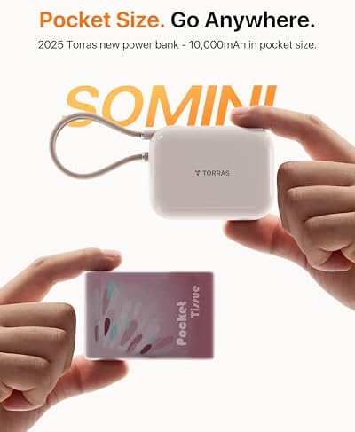 TORRAS 10000 m Ah Portable Power Bank – Ultra Compact 45 W Fast Charging with Dual USB-C Cables – Essential Travel Charger for i Phone 16/15 Pro Max & Samsung S25/S24 – Stay Connected Anywhere with Enhanced Compatibility