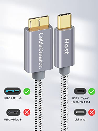 High-Speed 1 FT USB C to Micro B Cable – 10 Gbps Data Transfer for i Phone 15, Seagate & WD External Hard Drives – Durable Braided Design for Enhanced Connectivity & Reliability – Perfect Length for Travel & Desk Use – USB 3.1 Type C Compatible