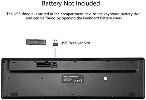 Upgrade Your Workspace with the Harburfine Silent Wireless Keyboard – Full-Size 106-Key USB Keyboard for Windows, Chrome & More – Ergonomic Design for Comfort & Enhanced Productivity – Quiet Key Presses for Distraction-Free Typing – Perfect for Office & Home Use