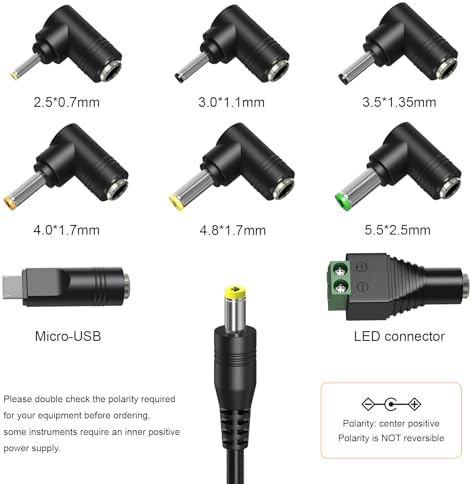 Universal 36 W Adjustable Voltage DC Power Supply with 8 Tips – Multi-Device USB Wall Charger for Phones, Security Cameras, Routers, and LED Lights – Versatile AC Adapter for Seamless Connectivity and Efficient Power Management