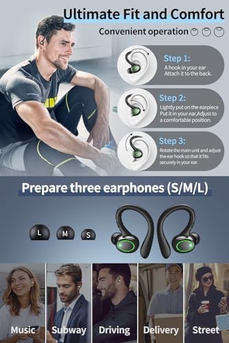 Premium Wireless Earbuds with 60 Hours Playback | Bluetooth 5.3 Noise Cancelling Headphones | IPX6 Waterproof Design for Active Lifestyles | LED Battery Indicator & Dual Mics for Clear Calls | Ultimate Comfort & Audio Quality for Music, Sports, and Daily Use
