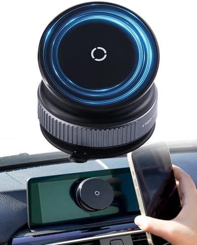 Latest Magnetic Phone Holder for Car Dashboard – Vacuum Suction Cup Phone Mount with Adjustable Angle, Compatible for Cell Phone (Use Metal Ring) – Secure Mirror/Glass/Desk Use – Enhanced Compatibility and Speed
